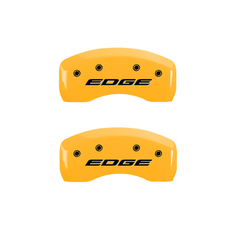 MGP 4 Caliper Covers Engraved Front & Rear EDGE/2015 Yellow finish black ch