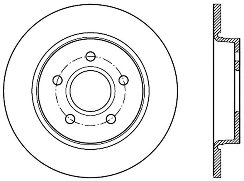 StopTech 13 Ford Focus ST Slotted Left Rear Rotor