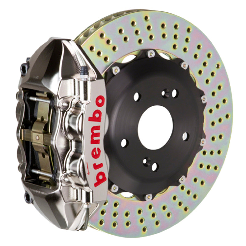 Brembo 16+ Miata MX-5 (ND) Front GTR BBK 4 Piston Billet328x28 2pc Rotor Drilled- Nickel Plated