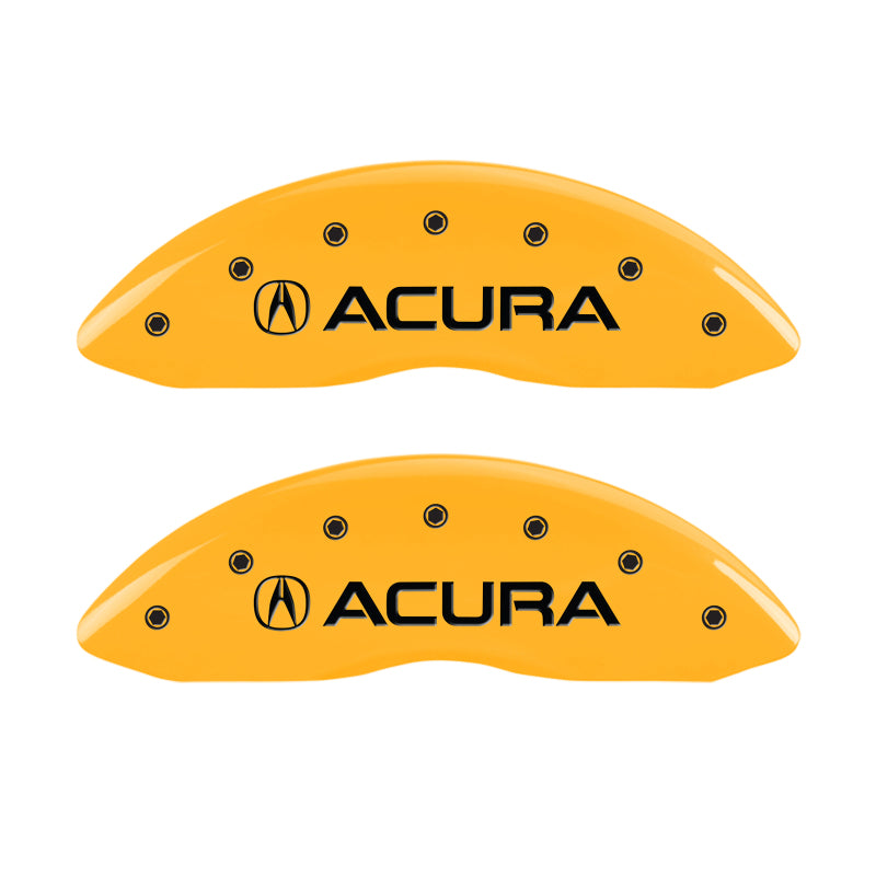 MGP 4 Caliper Covers Engraved Front & Rear Acura Yellow Finish Black Char 2017 Acura ILX