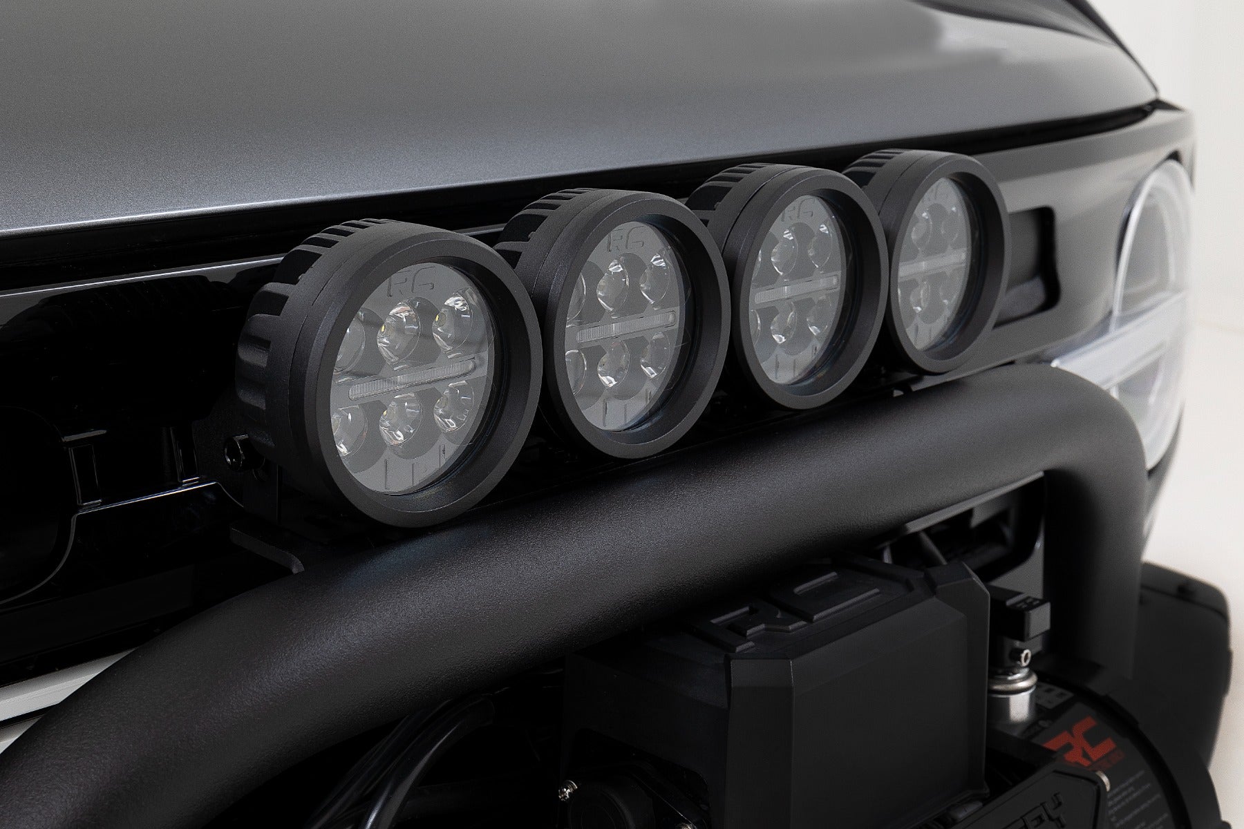 Safari Bar | 3.5" Round LED (Quad) | Black | Amber DRL | OE Modular Steel | Ford Bronco (21-26)