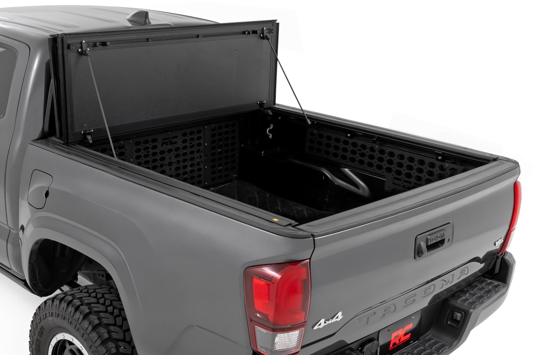 Rough Country Hard Tri Fold Aluminum Tonneau Cover for 2016-2023 Toyota Tacoma