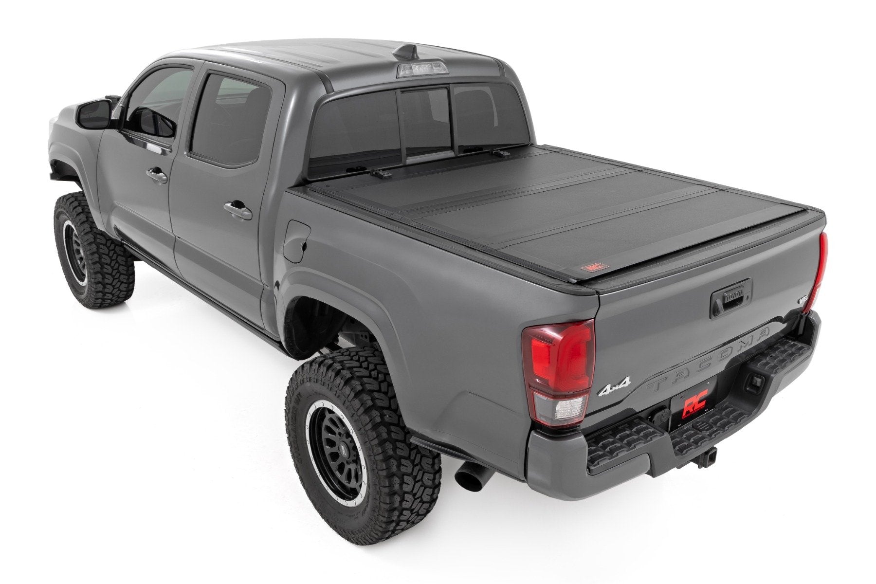 Rough Country Hard Tri Fold Aluminum Tonneau Cover for 2016-2023 Toyota Tacoma