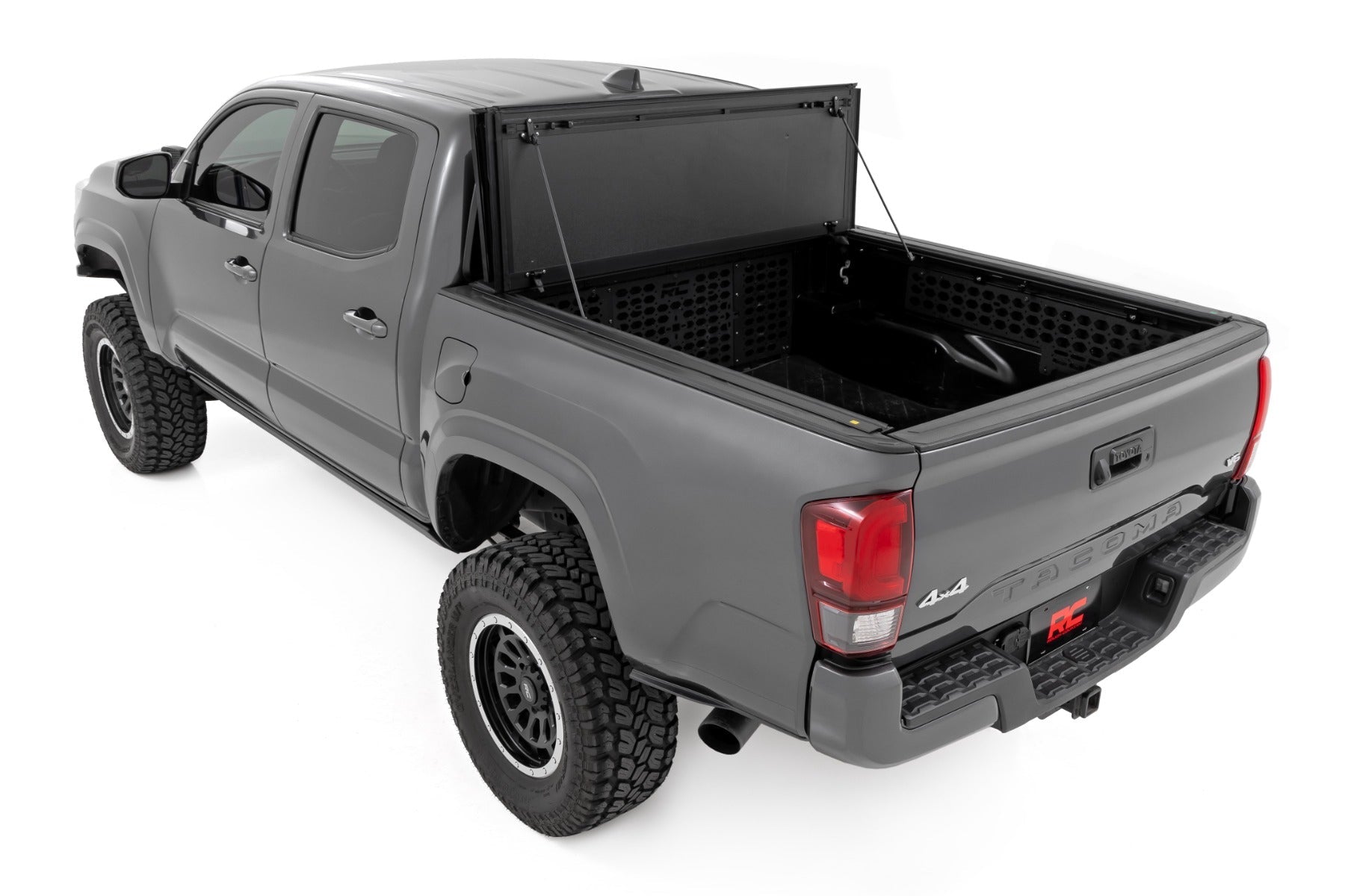 Rough Country Hard Tri Fold Aluminum Tonneau Cover for 2016-2023 Toyota Tacoma