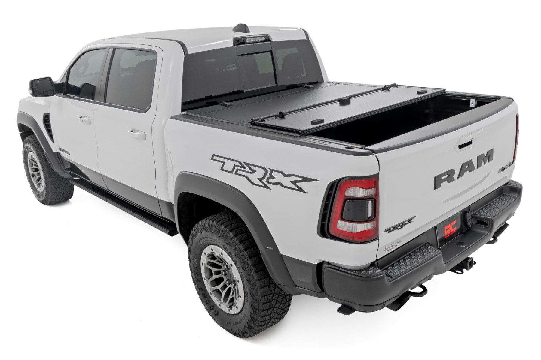Rough Country 49320550 Tri Fold Aluminum Hard Tonneau Cover for 2021-2024 Ram TRX