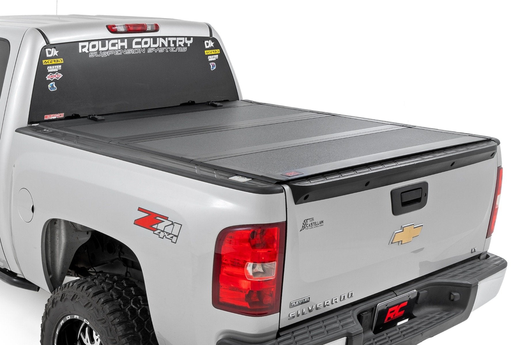 Rough Country Hard Tri-Fold Flip up Tonneau Cover for 2007-2013 GM Silverado Sierra 1500