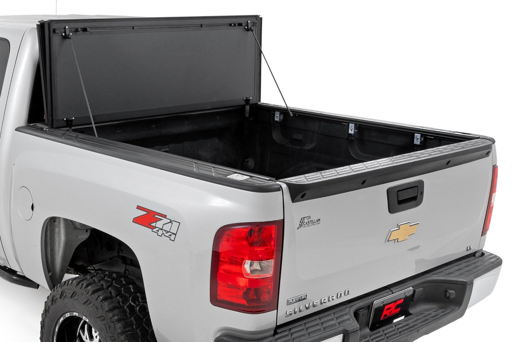 Rough Country Hard Tri-Fold Flip up Tonneau Cover for 2007-2013 GM Silverado Sierra 1500
