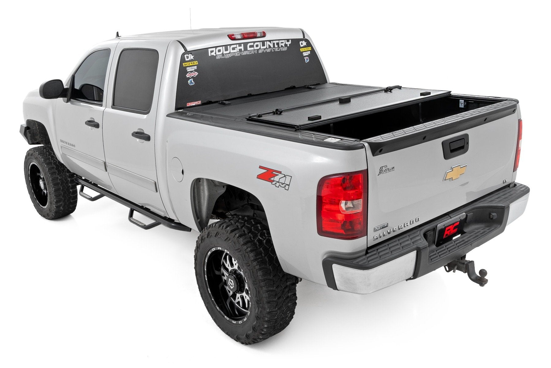 Rough Country Hard Tri-Fold Flip up Tonneau Cover for 2007-2013 GM Silverado Sierra 1500