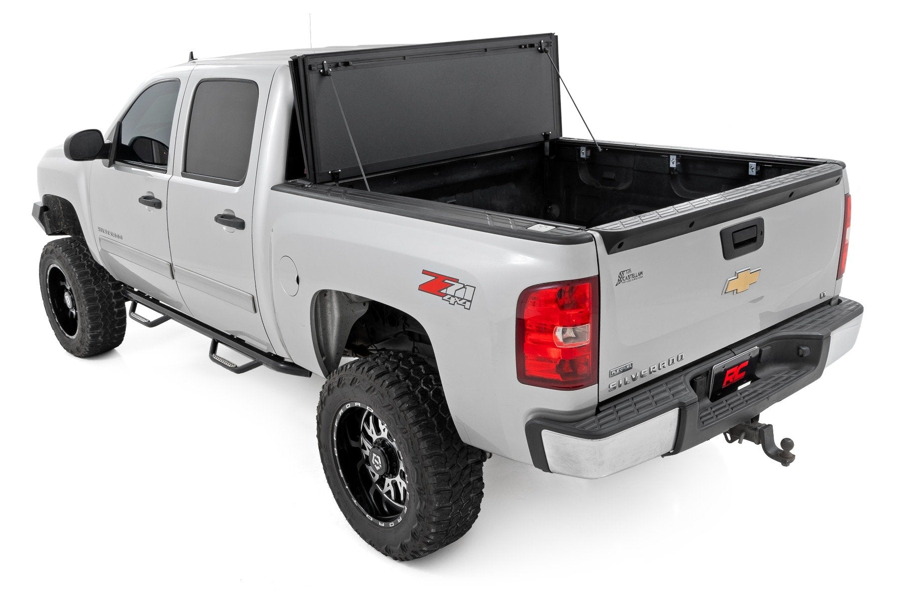 Rough Country Hard Tri-Fold Flip up Tonneau Cover for 2007-2013 GM Silverado Sierra 1500