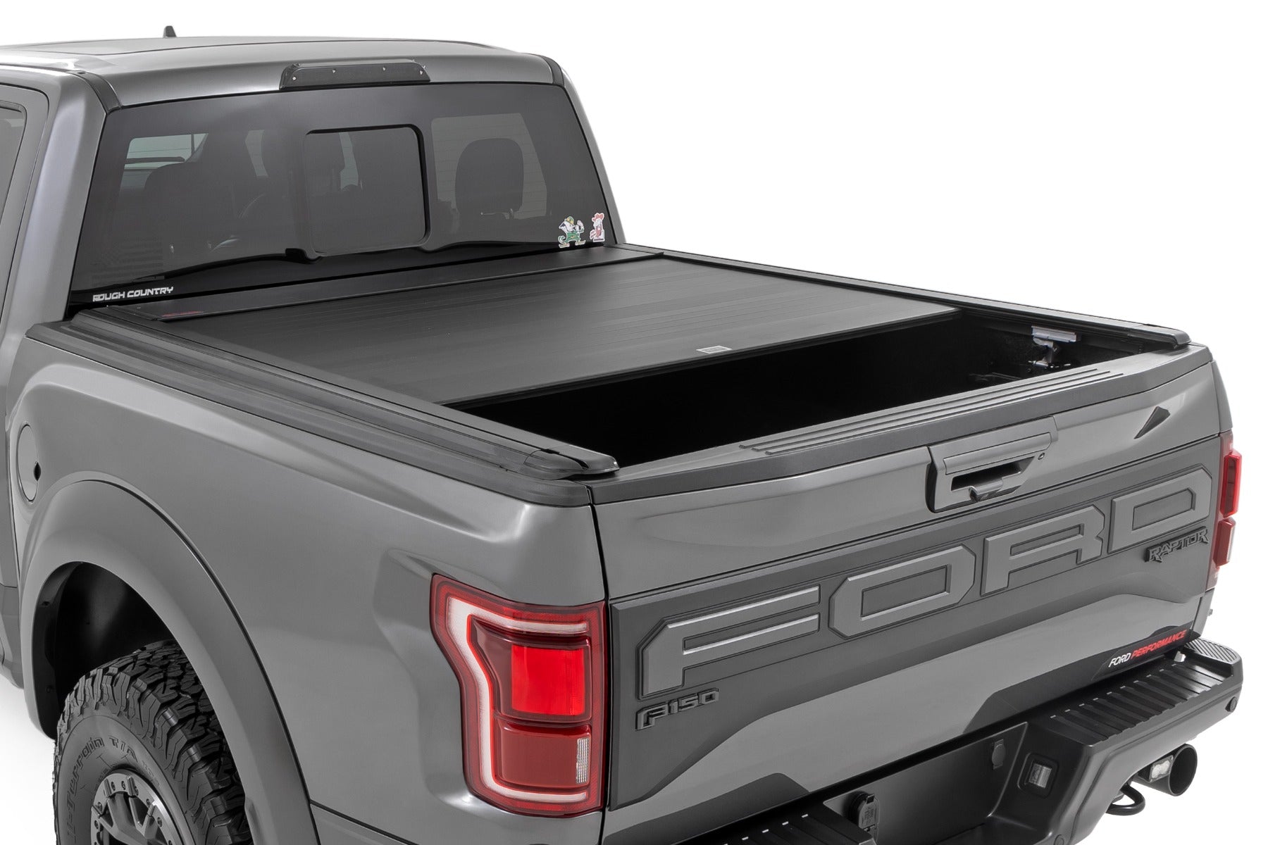 Rough Country Powered Electric Retractable Tonneau Cover for 2017-2026 Ford Raptor - 5' 7" Bed