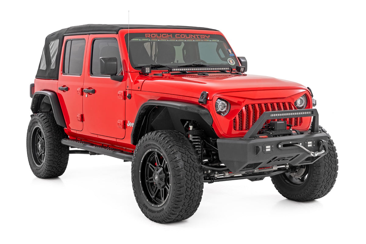 Oval Nerf Steps | 4 Door | Black | Jeep Wrangler Unlimited 4WD (2018-2026)