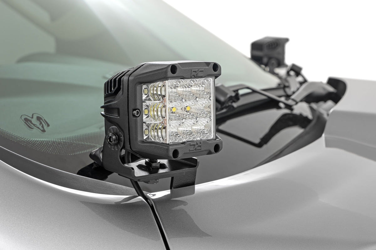 LED Light Kit | Ditch Mount | 2" Black Pair | White DRL | Ram 1500 (19-26)