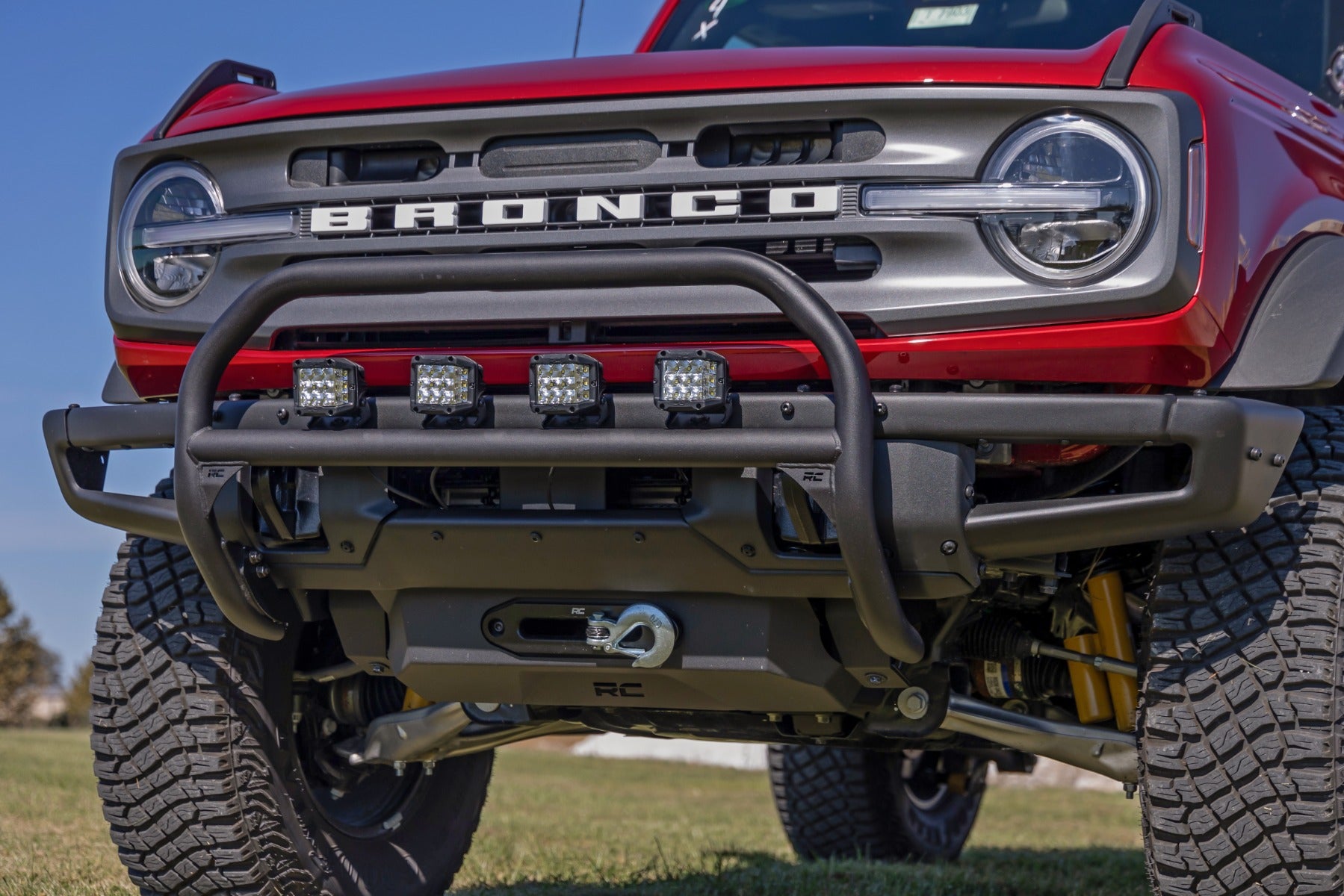 Nudge Bar | 20 Inch Black Single Row LED | OE Modular Steel | | Ford Bronco (21-26)