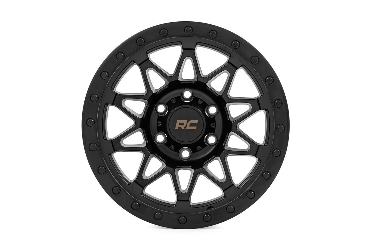 Rough Country 78 Series Wheel | Simulated Beadlock | Black | 18x9 | 6x5.5 | +0mm
