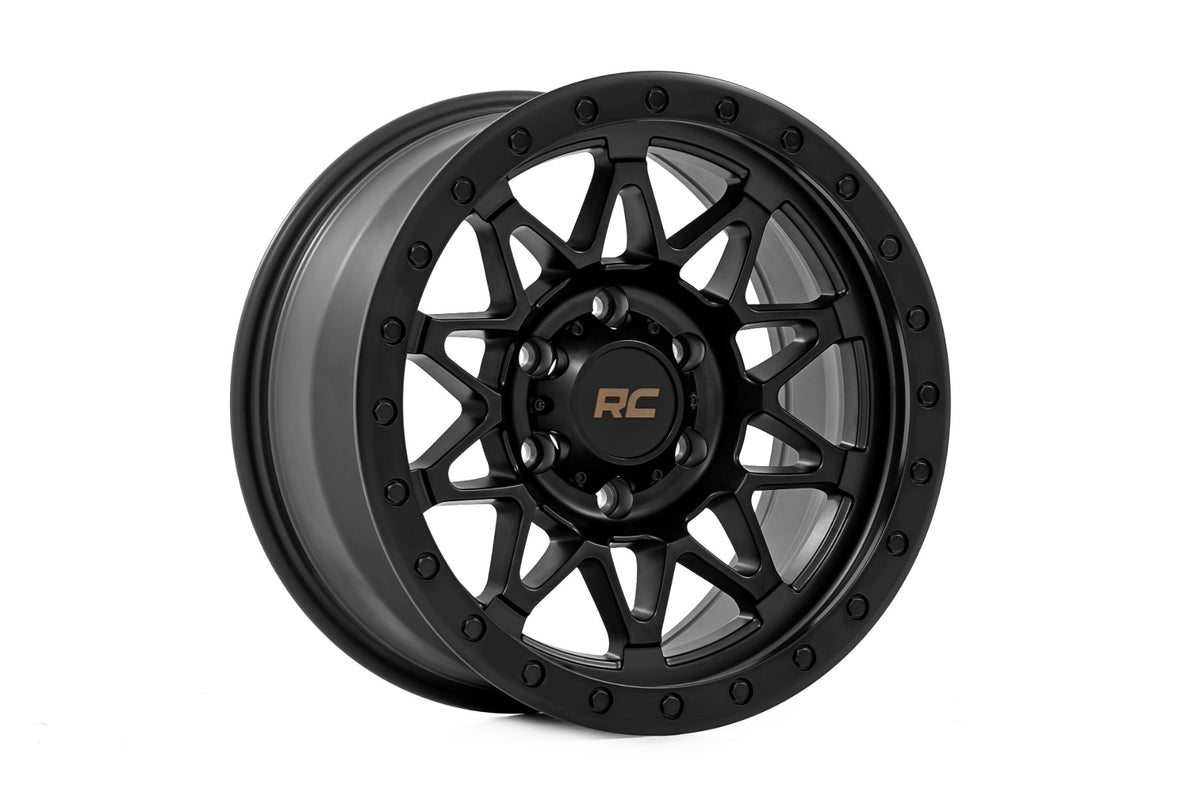 Rough Country 78 Series Wheel | Simulated Beadlock | Black | 18x9 | 6x135 | -12mm