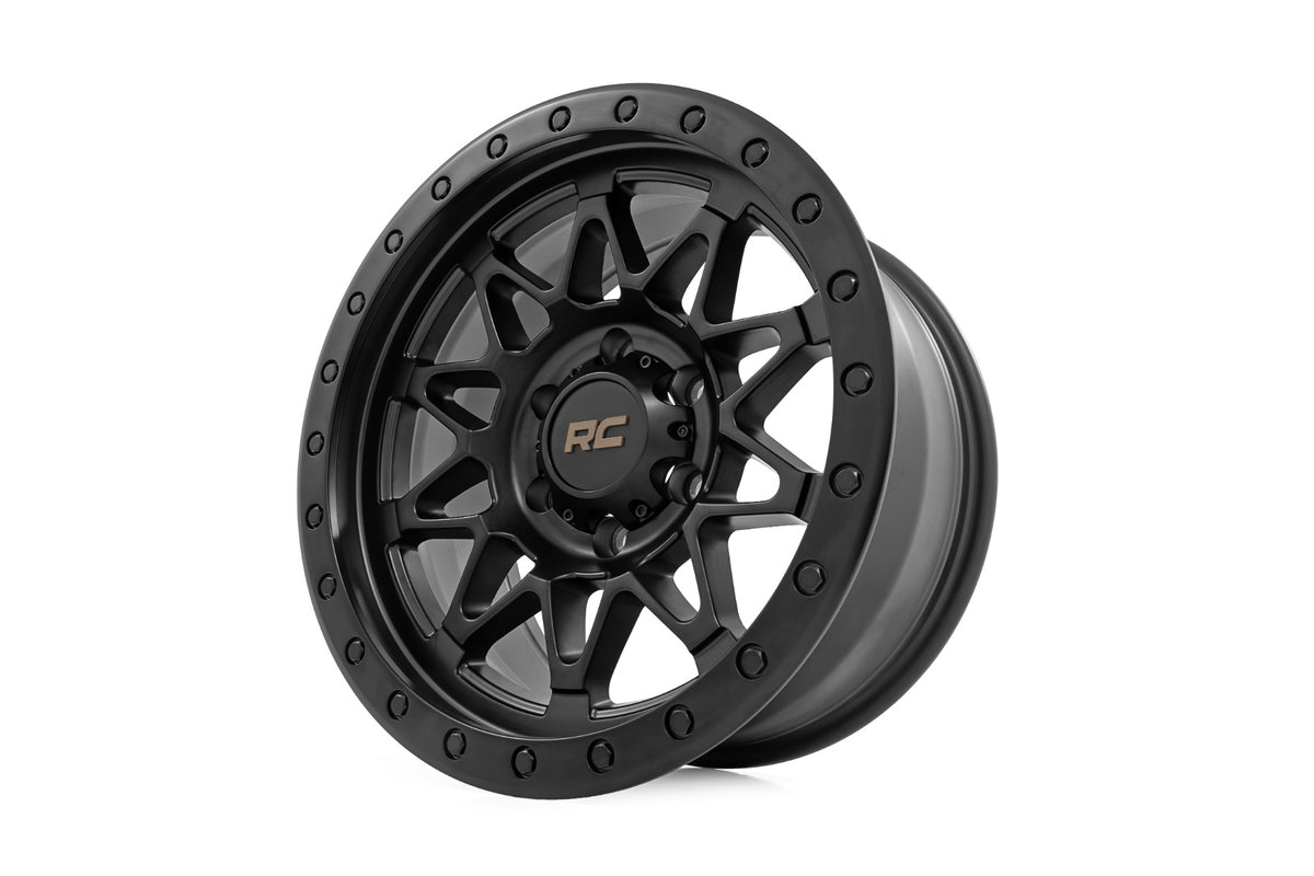 Rough Country 78 Series Wheel | Simulated Beadlock | Black | 18x9 | 6x5.5 | +0mm