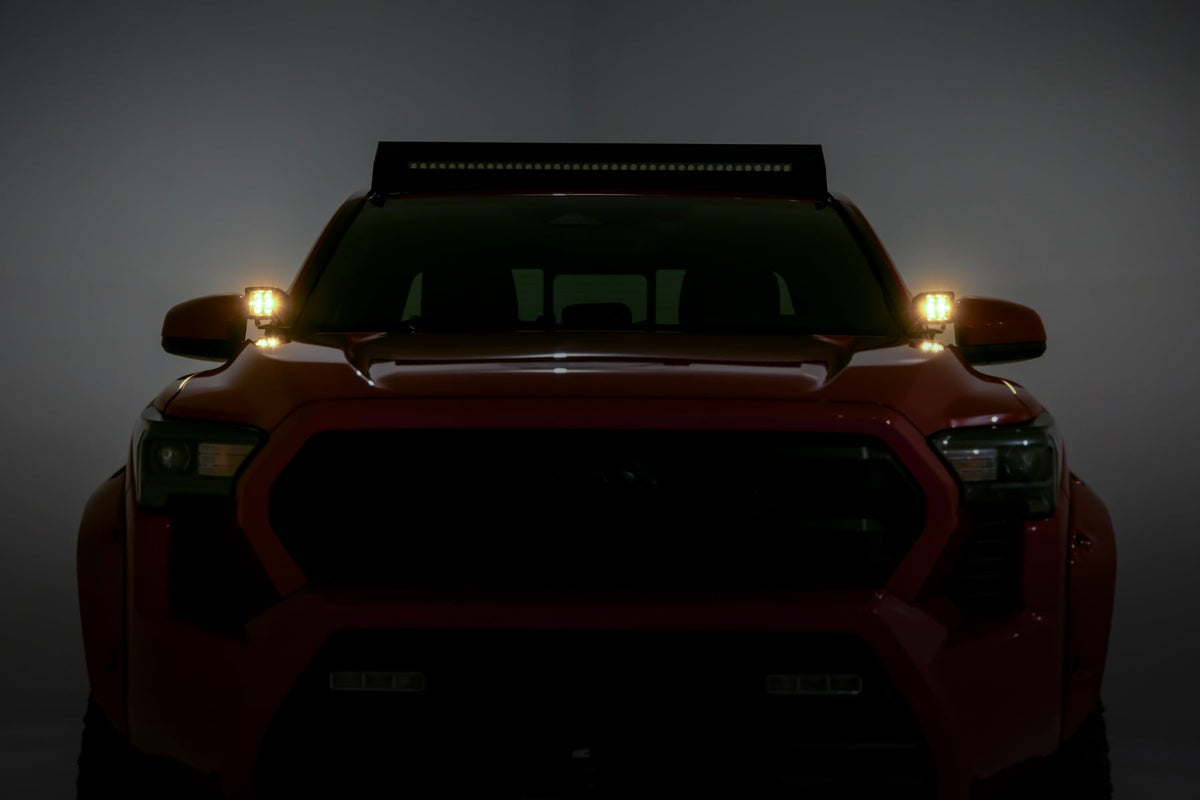LED Light Kit | Ditch Mount | 2" Black Pair | Amber DRL | Toyota Tacoma (24-26)