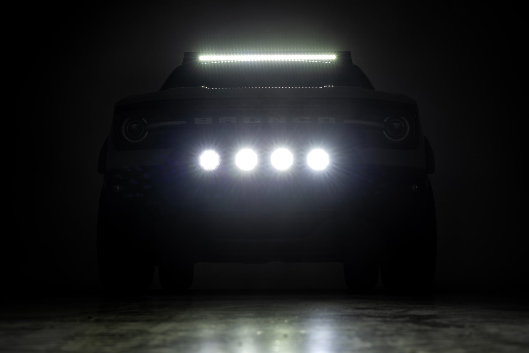 Nudge Bar | w/ Tow Hooks | 20 Inch BLK DRL Single Row LED | Ford Bronco Sport (21-24)