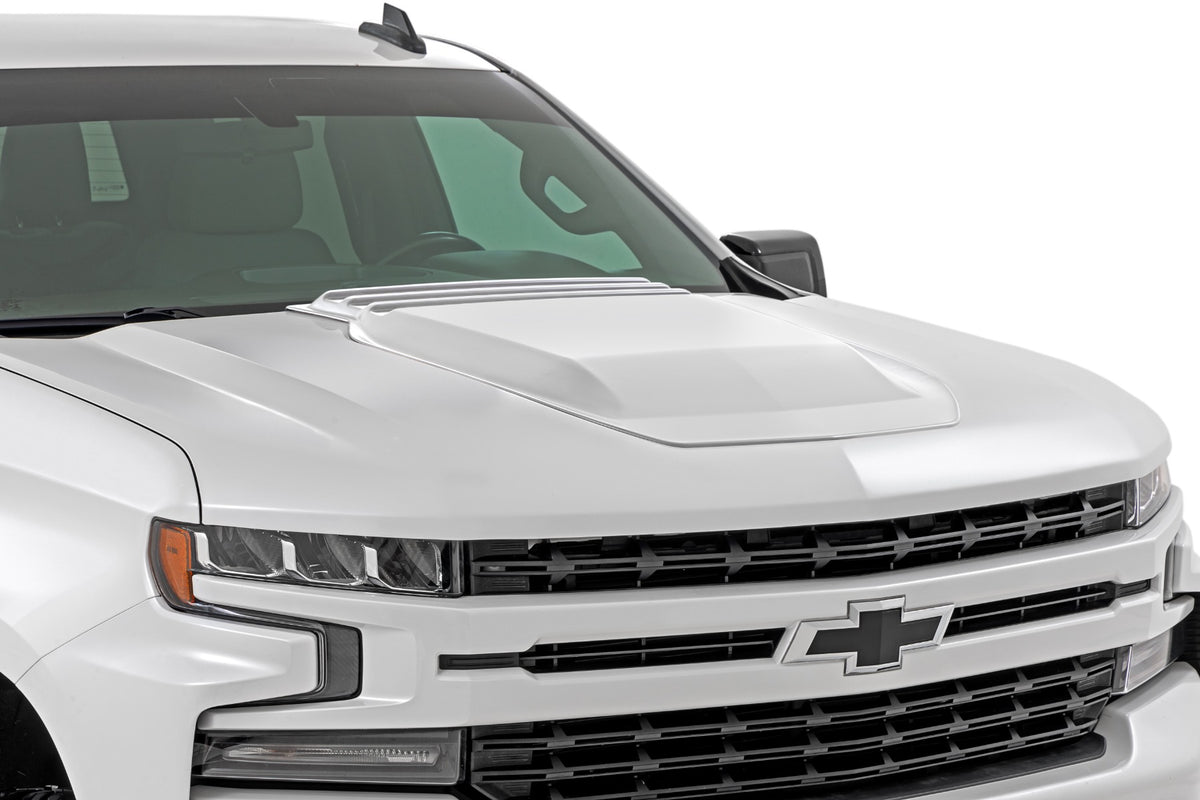 Hood Scoop | GAZ Summit White | Chevy Silverado 1500 2WD/4WD (2019-2026)