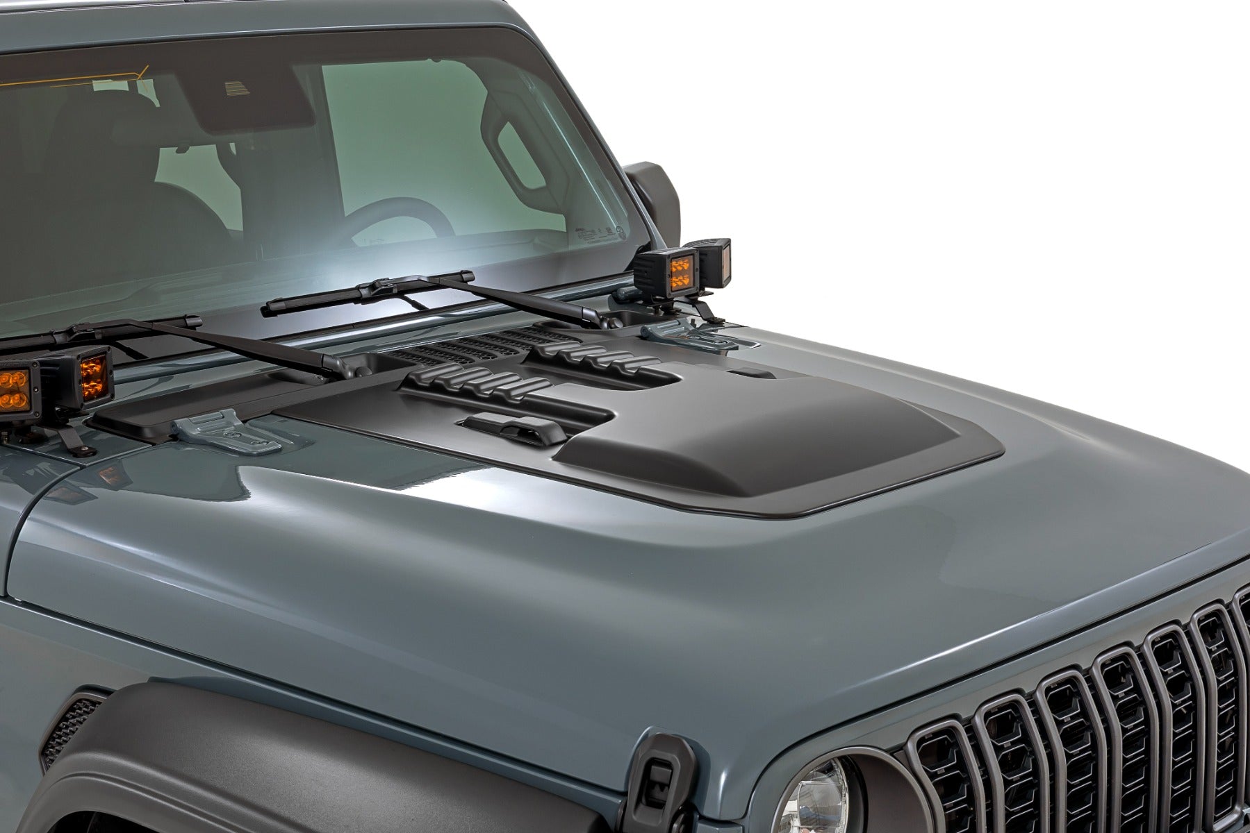 Hood Scoop | PW7 Bright White | Jeep Gladiator JT/Wrangler JL 4WD (2018-2026)