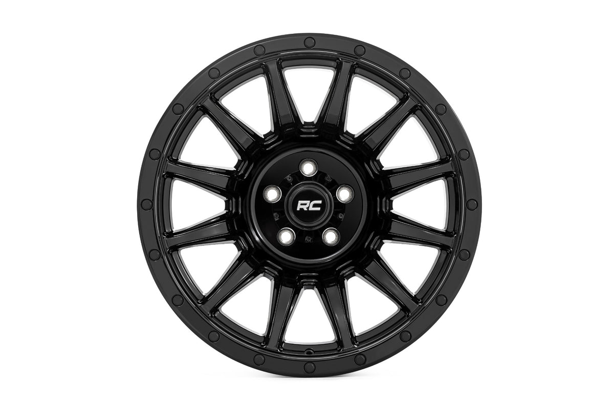 Rough Country 90 Series Wheel | One-Piece | Gloss Black | 18x9 | 6x5.5 | 0mm
