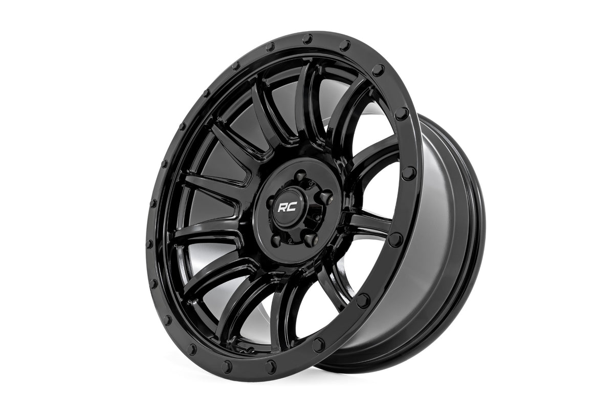 Rough Country 90 Series Wheel | One-Piece | Gloss Black | 20x10 | 8x170 | -19mm