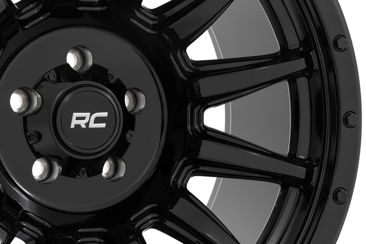 Rough Country 90 Series Wheel | One-Piece | Gloss Black | 18x9 | 6x5.5 | 0mm