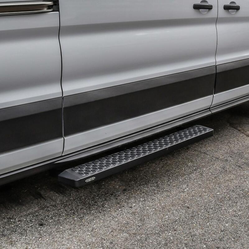 Westin Ford Transit Van 150/250/350 (Single 54in Pass Door) Grate Steps Running Boards - Tex. Blk