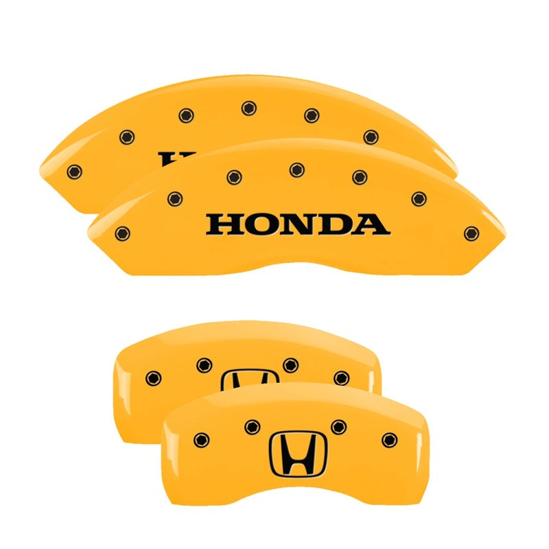 MGP 4 Caliper Covers Engraved Front Honda Rear H Logo Yellow Finish Black Char 2010 Honda Crosstour