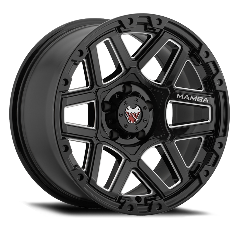 Mamba M23 18x9 6x135 ET12 Gloss Black w/ Machined Ball Cut