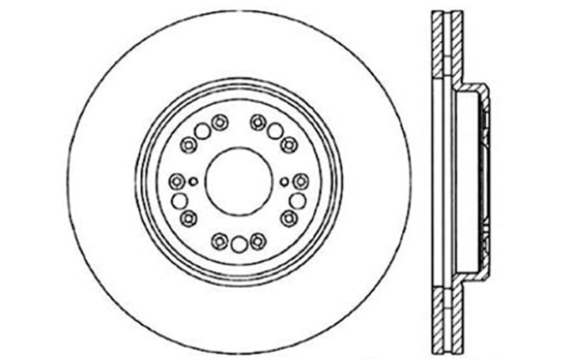 StopTech 95-00 Lexus LS 400 Left Front Slotted & Drilled Rotor