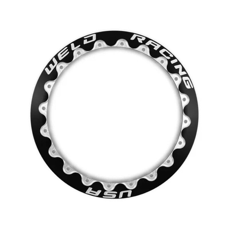 Weld Double Beadlock Ring 15in. / 18-Hole M/T Scallop Alpha 1 1 Ring - Black