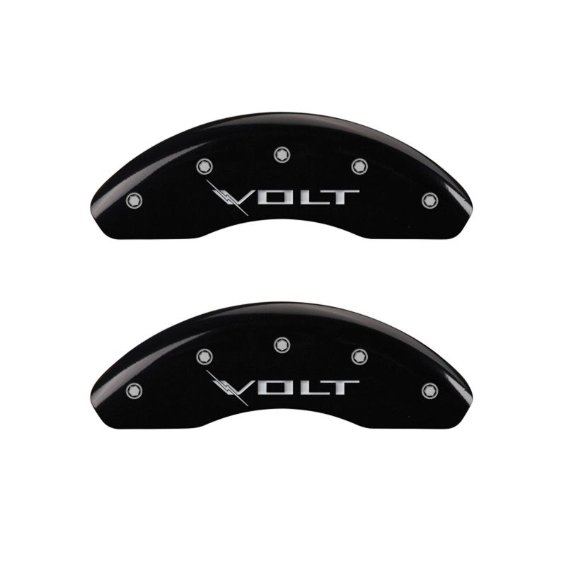 MGP 4 Caliper Covers Engraved Front & Rear Volt Black finish silver ch