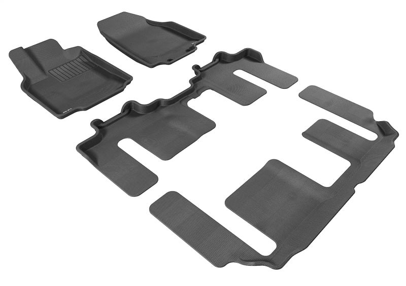 3D MAXpider 2007-2015 Mazda CX-9 Kagu 1st & 2nd & 3rd Row Floormats - Black