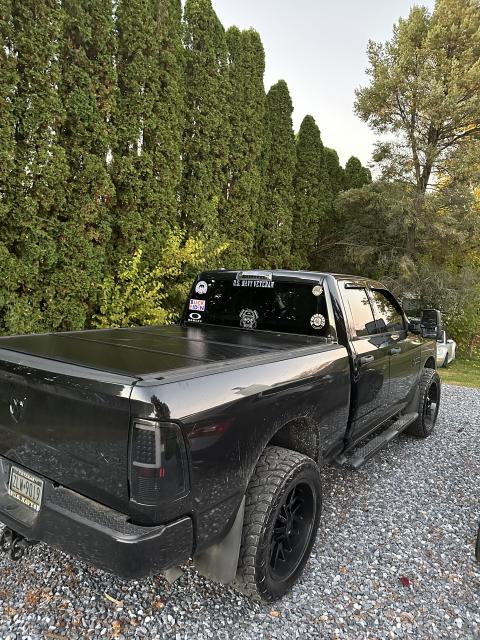 Rough Country 47318650 Low Profile Tri Fold Aluminum Tonneau Cover for 2010-2024 Dodge Ram 2500 (6' 4" Bed)