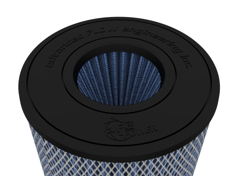 aFe Magnum Flow Pro 5R Air Filter 4in. Flange ID x 6-1/2in. Base x 6-1/2in. Top x 8 in. Height
