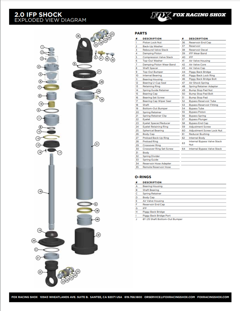 Fox Valve 1.800 OD x 0.504 ID x 0.010 TH