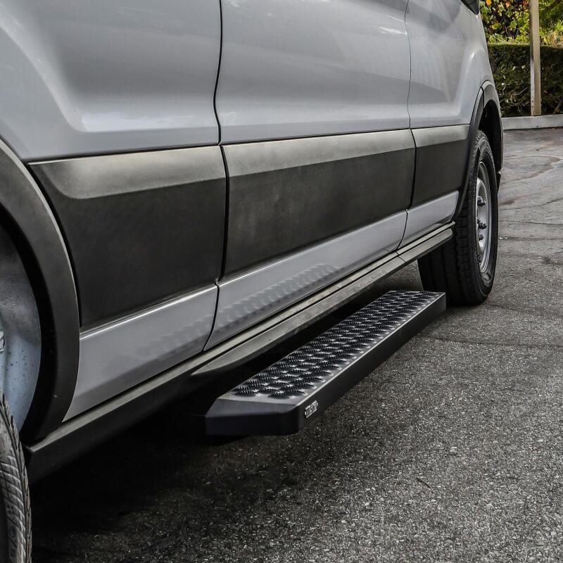Westin Ford Transit Van 150/250/350 (Single 54in Pass Door) Grate Steps Running Boards - Tex. Blk