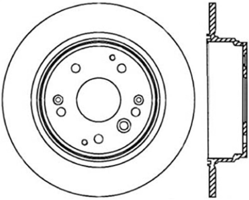 StopTech Power Slot 04-08 Acura TL/TL-S / 03-09 Honda Element Rear Right Slotted CRYO Rotor