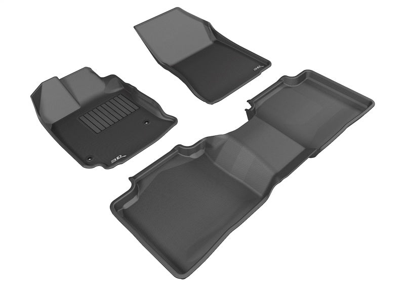 3D MAXpider 2013-2015 Toyota Venza Kagu 1st & 2nd Row Floormats - Black