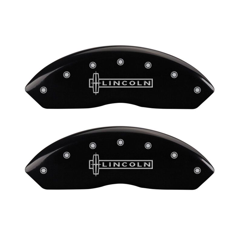 MGP 4 Caliper Covers Engraved Front & Rear Lincoln Black finish silver ch