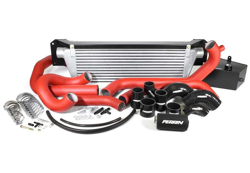 Perrin Performance 2015-2017 Subaru STI FMIC Red Boost Tubes w/ Black Silicone Couplers-Perrin Performance-797 Offroad