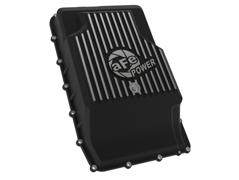 aFe 17-24 Ford F-150 10R60/10R80 Pro Series Rear Transmission Pan Black w/ Machined Fins