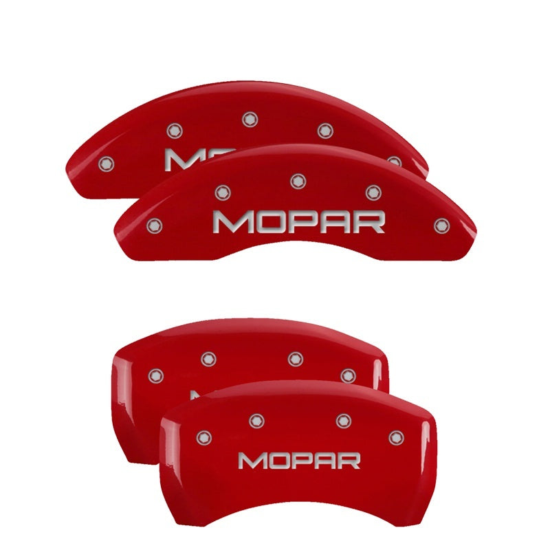 MGP 4 Caliper Covers Engraved Front & Rear Prowler Red finish silver ch