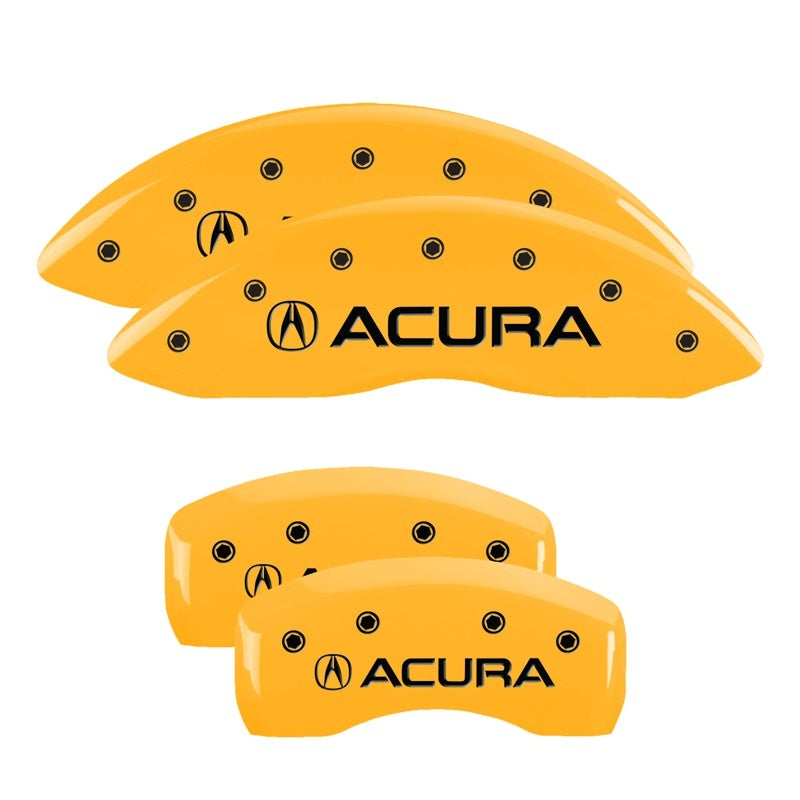 MGP 4 Caliper Covers Engraved Front & Rear Acura Yellow Finish Black Char 2008 Acura TL