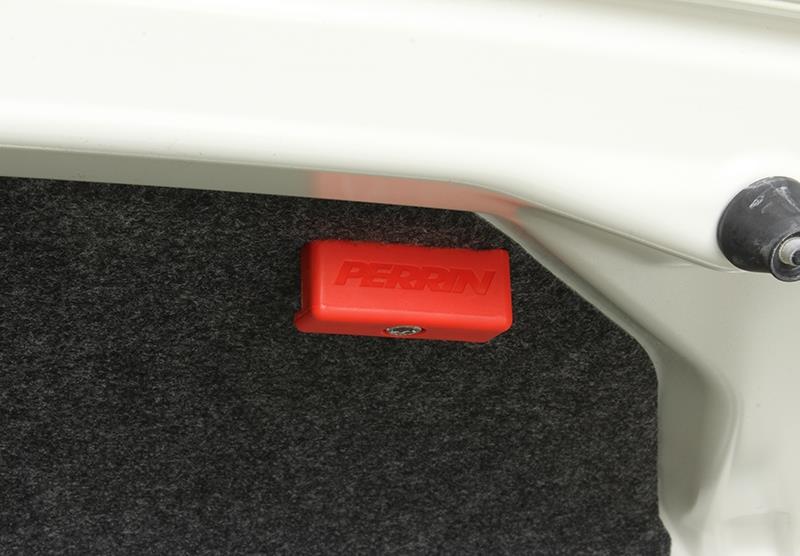 Perrin 08-17 WRX/STi Sedan Trunk Handle - Red (Single Handle w/Hardware)