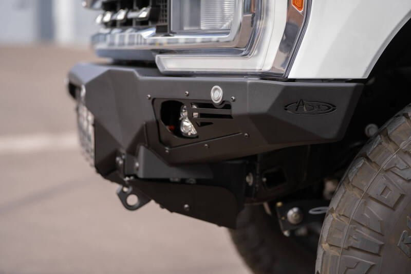 Addictive Desert Designs 2023+ Ford F-250/F-350 Bomber Front Bumper (w/ 3 Baja Designs LP6 Mounts)