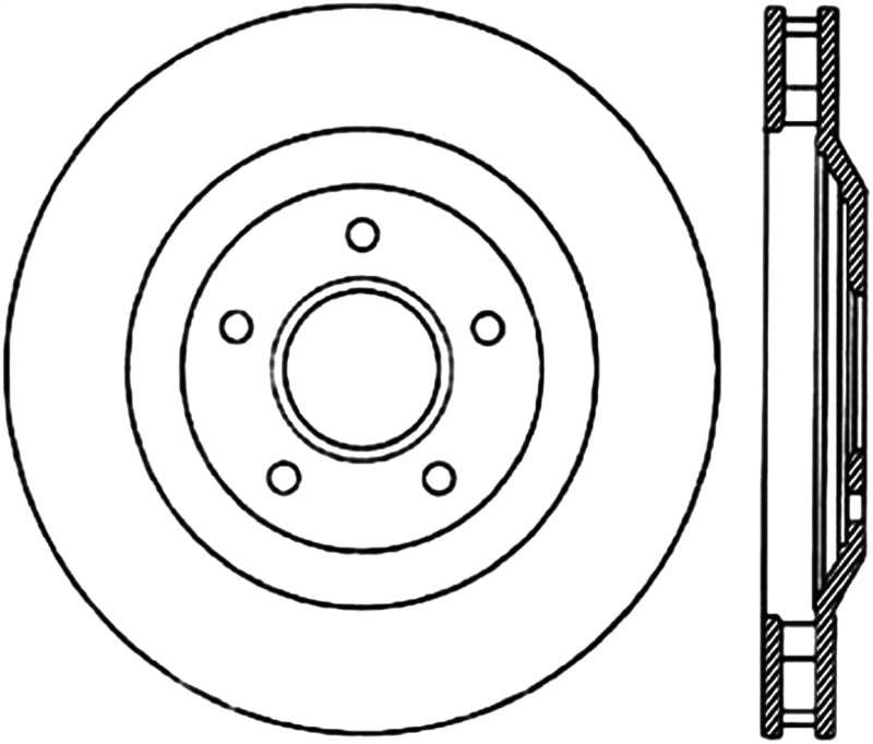 StopTech Power Slot 97-04 Chevy Corvette Front Right CRYO Rotor