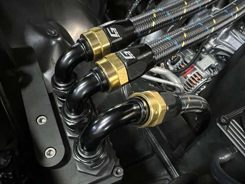 GReddy AN06 REUSABLE HOSE NYLON BRAIDED BLACK/GOLD/BLUE (PRICE PER FOOT)