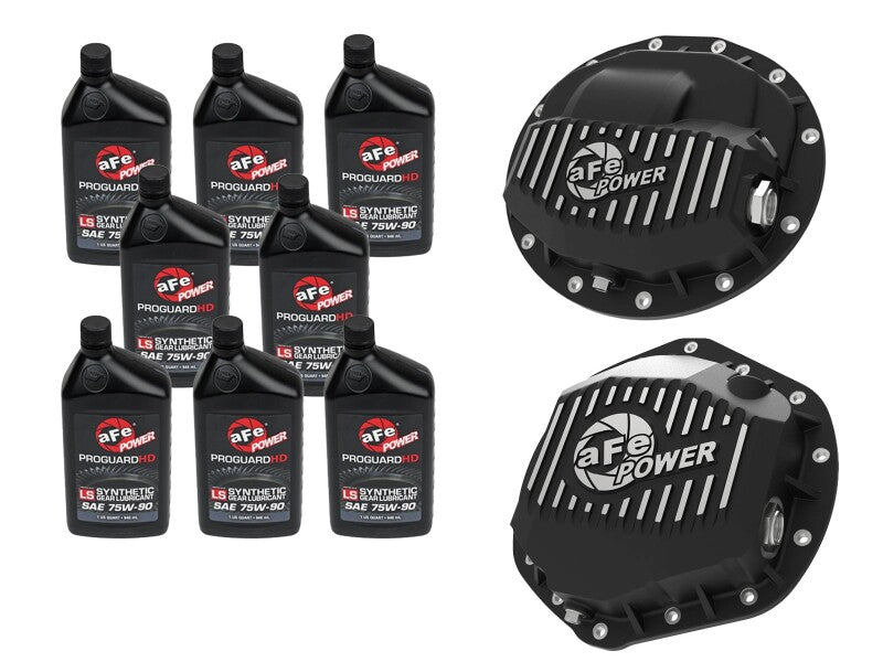 aFe Power Front/Rear Diff Cover Kit w/ Oil 13-18 Dodge L6 Trucks (AAM 9.25-12 & AAM 11.5/12-14)